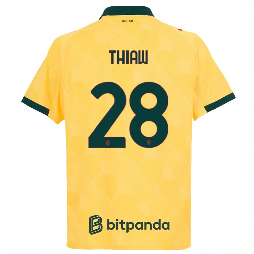 Danxen Kid Malick Thiaw #28 Yellow Black Third Jersey 2025/26 T-Shirt