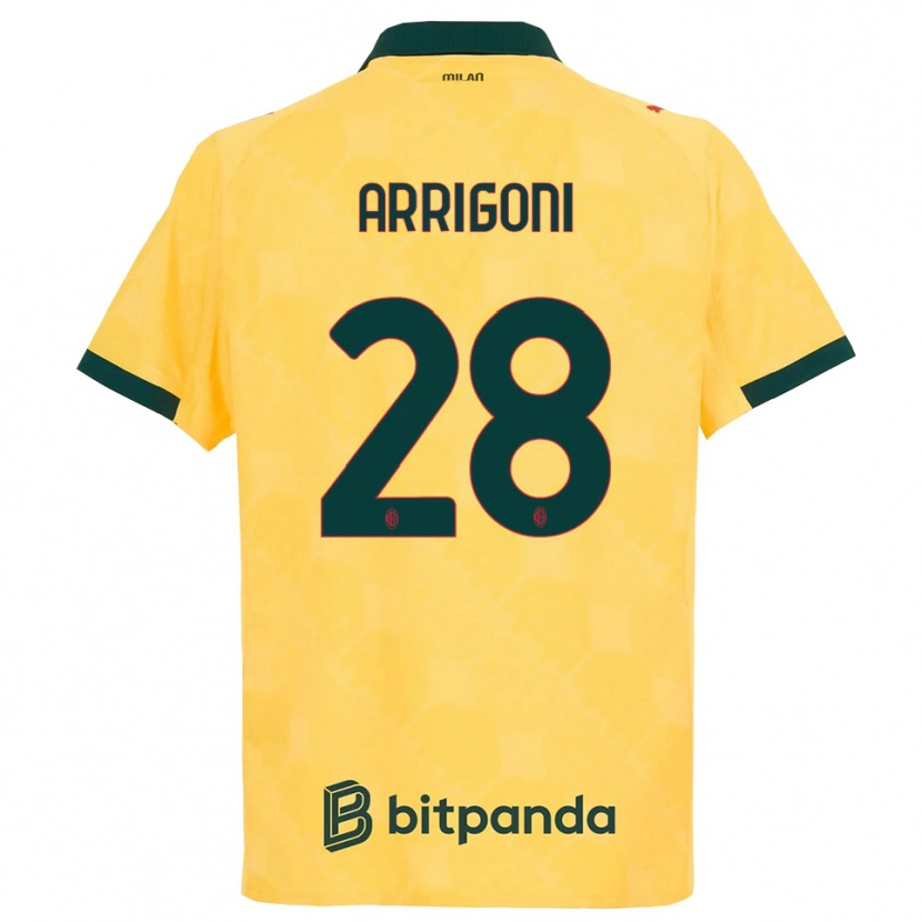 Danxen Kid Giorgia Arrigoni #28 Yellow Black Third Jersey 2025/26 T-Shirt