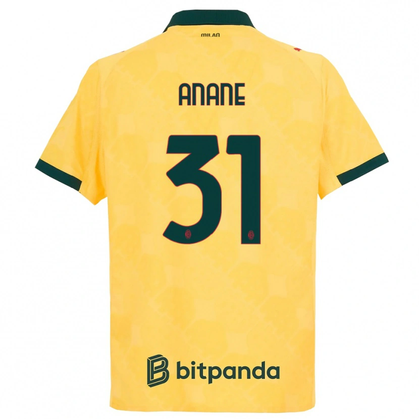 Danxen Kid Emmanuel Anane #31 Yellow Black Third Jersey 2025/26 T-Shirt