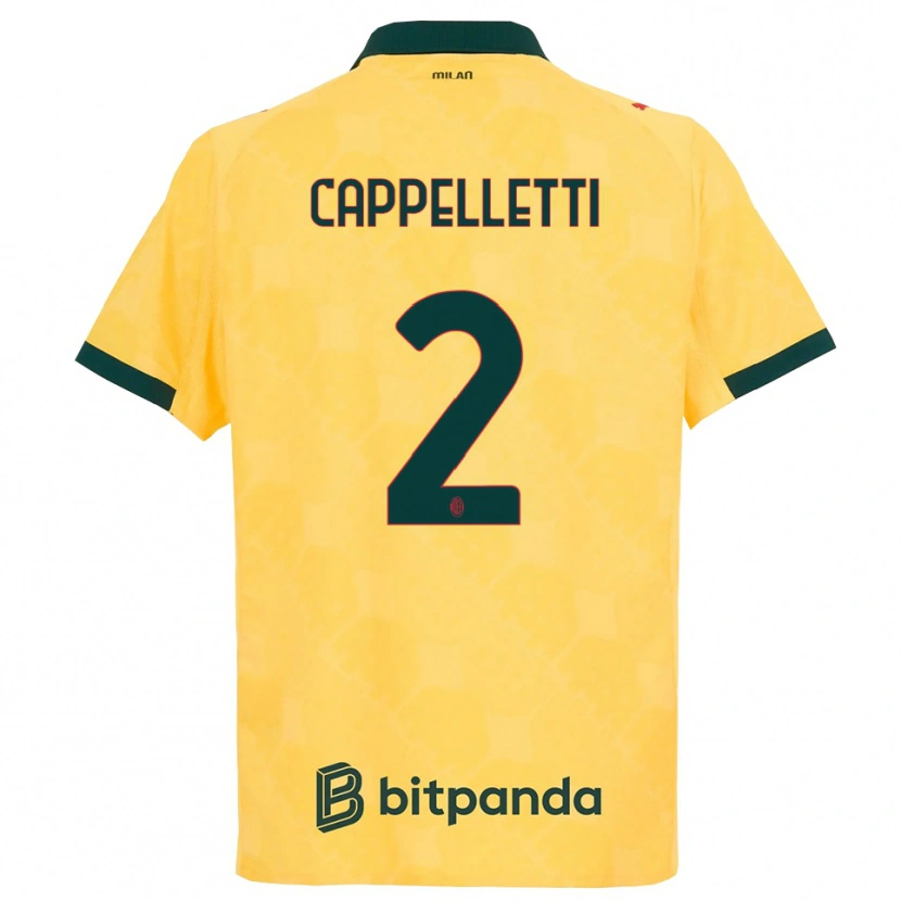 Danxen Kid Mattia Cappelletti #2 Yellow Black Third Jersey 2025/26 T-Shirt