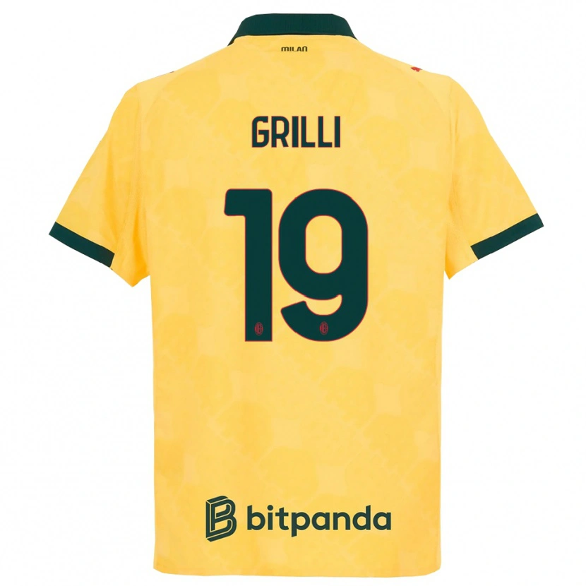 Danxen Kid Lorenzo Grilli #19 Yellow Black Third Jersey 2025/26 T-Shirt
