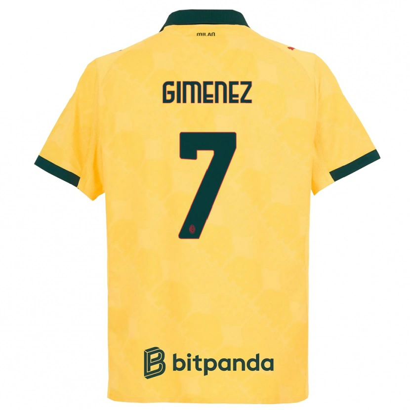Danxen Kid Santiago Gimenez #7 Yellow Black Third Jersey 2025/26 T-Shirt