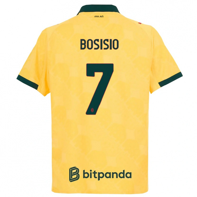 Danxen Kid Josuè Bosisio #7 Yellow Black Third Jersey 2025/26 T-Shirt