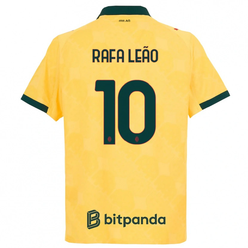 Danxen Kid Rafael Leão #10 Yellow Black Third Jersey 2025/26 T-Shirt