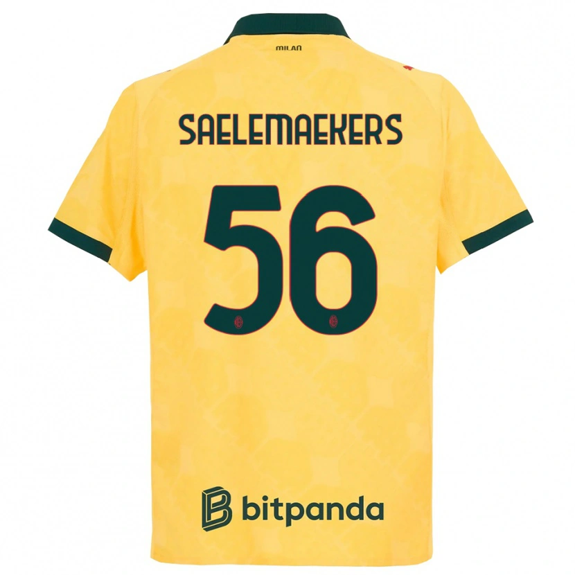 Danxen Kid Alexis Saelemaekers #56 Yellow Black Third Jersey 2025/26 T-Shirt