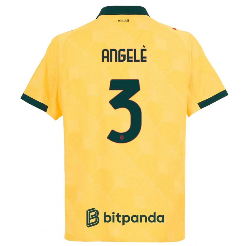Danxen Kid Gregorio Angelè #3 Yellow Black Third Jersey 2025/26 T-Shirt