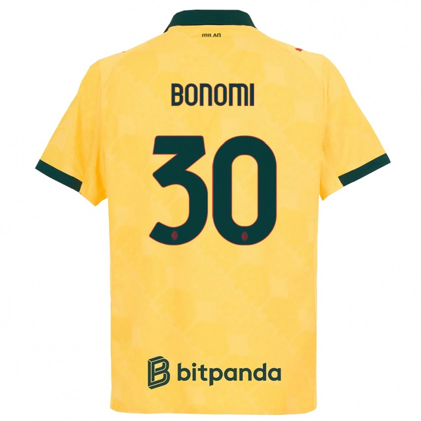 Danxen Kid Alessandro Bonomi #30 Yellow Black Third Jersey 2025/26 T-Shirt