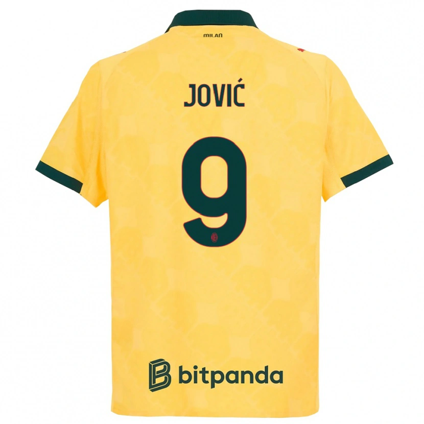 Danxen Kid Luka Jovic #9 Yellow Black Third Jersey 2025/26 T-Shirt