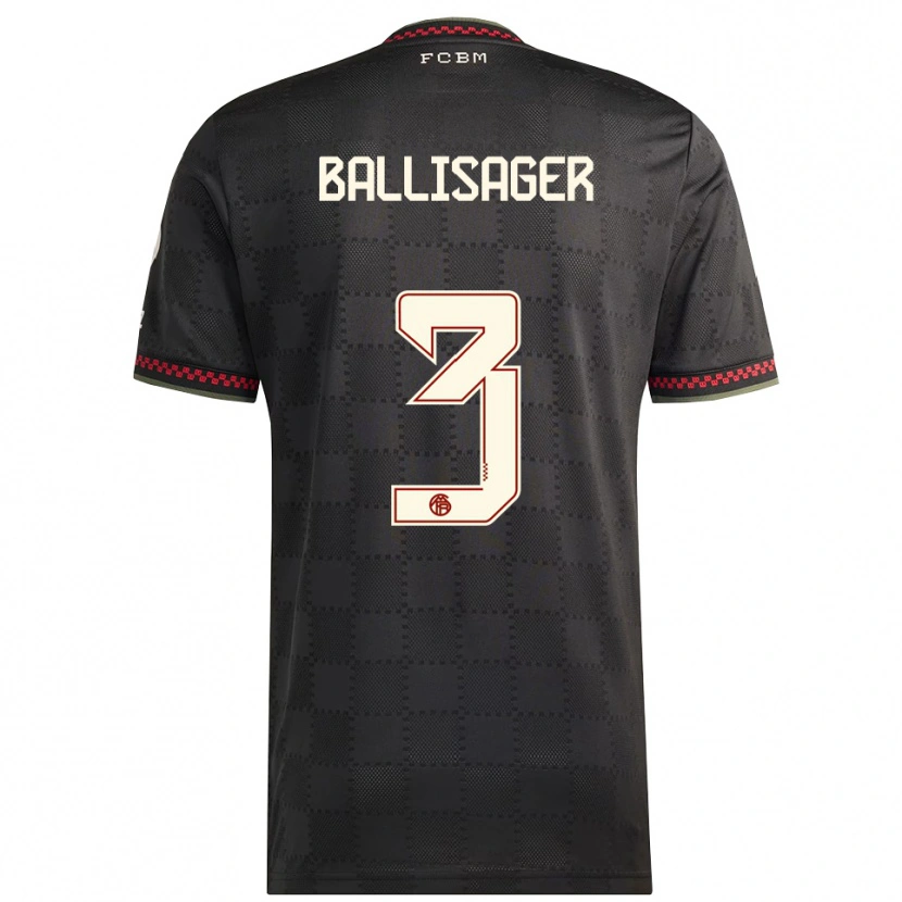 Danxen Kid Stine Ballisager #3 Black White Third Jersey 2025/26 T-Shirt