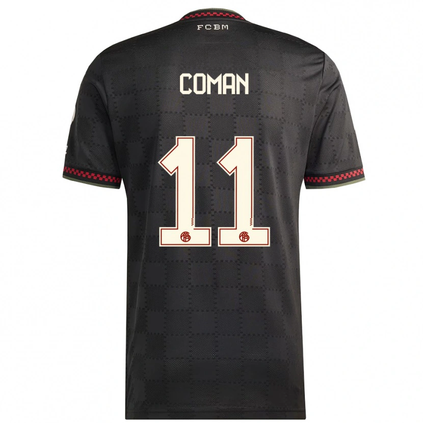 Danxen Kid Kingsley Coman #11 Black White Third Jersey 2025/26 T-Shirt