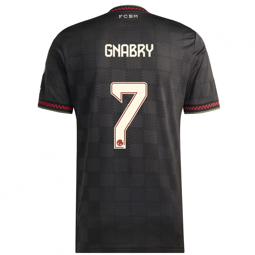 Danxen Kid Serge Gnabry #7 Black White Third Jersey 2025/26 T-Shirt