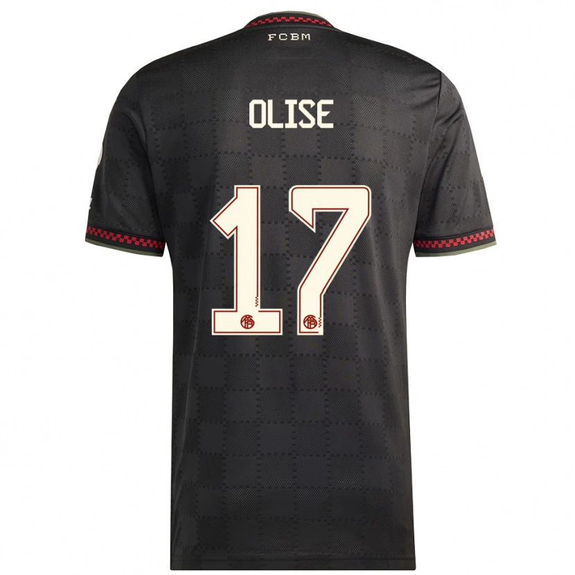 Danxen Kid Michael Olise #17 Black White Third Jersey 2025/26 T-Shirt