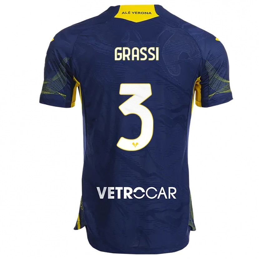 Danxen Men Pierfrancesco Grassi #3 Navy Yellow Home Jersey 2025/26 T-Shirt