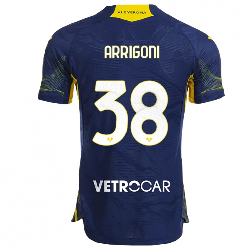 Danxen Men Arrigoni #38 Navy Yellow Home Jersey 2025/26 T-Shirt