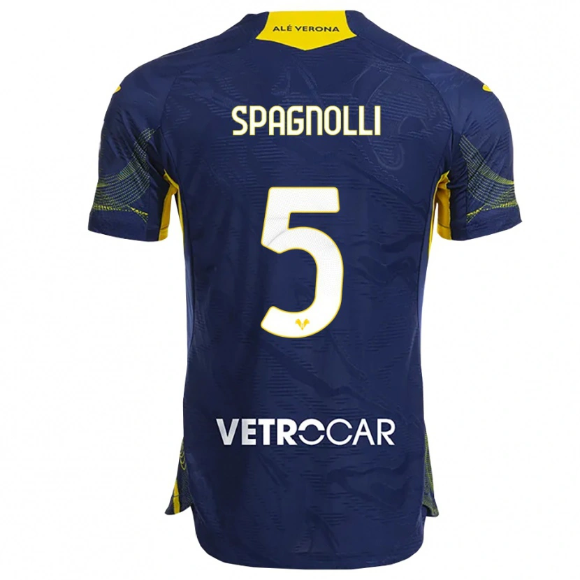 Danxen Men Matteo Spagnolli #5 Navy Yellow Home Jersey 2025/26 T-Shirt