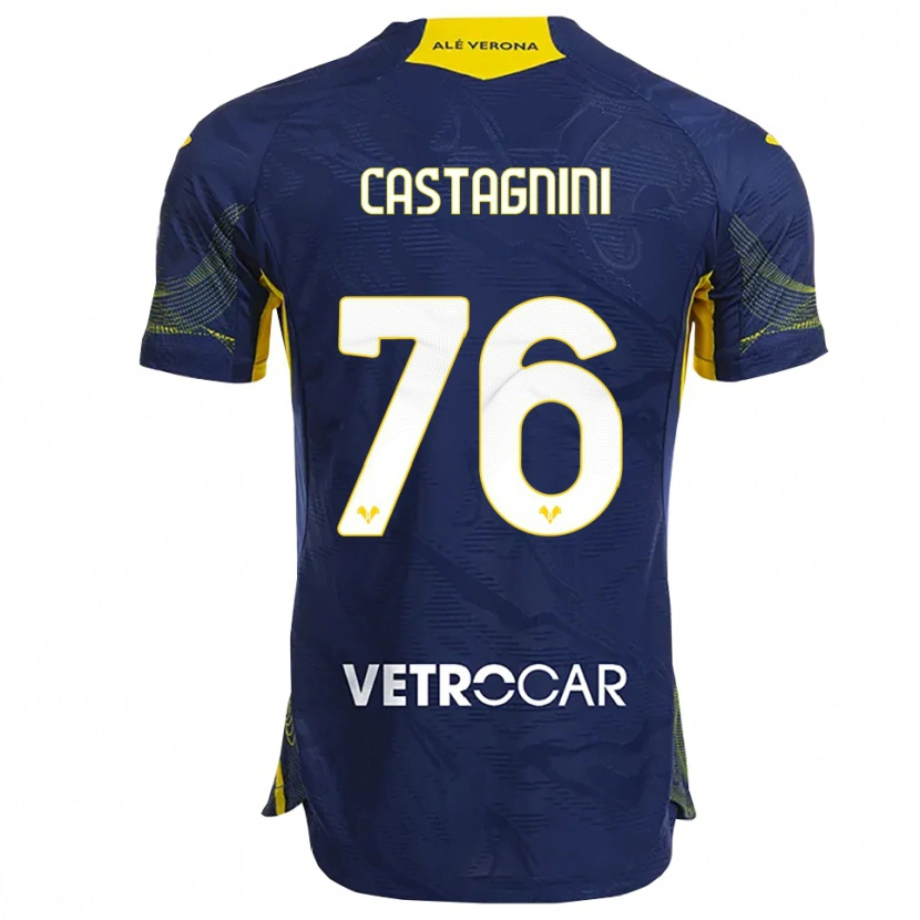 Danxen Men Mirko Castagnini #76 Navy Yellow Home Jersey 2025/26 T-Shirt