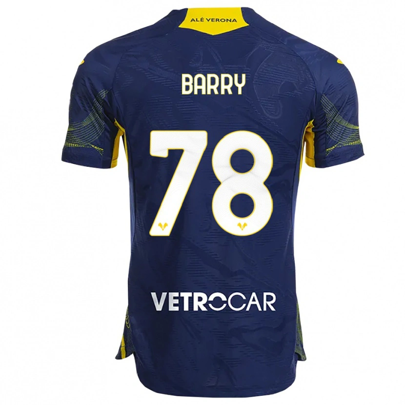 Danxen Men Oumar Barry #78 Navy Yellow Home Jersey 2025/26 T-Shirt