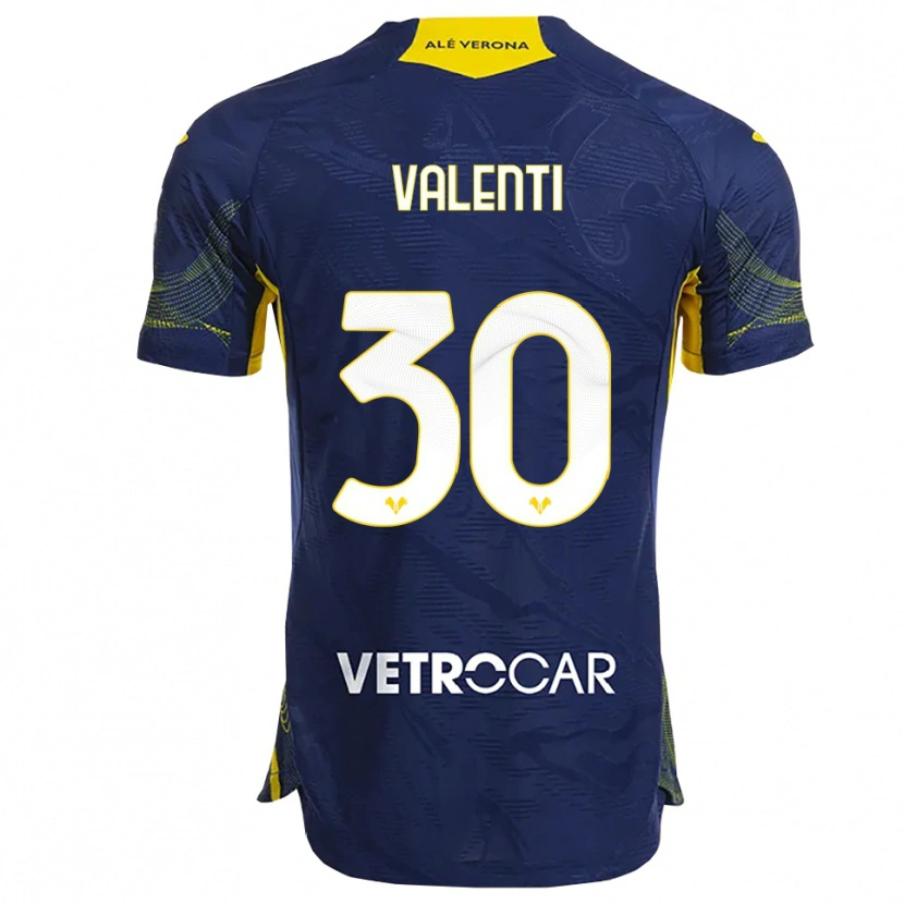 Danxen Men Francesco Valenti #30 Navy Yellow Home Jersey 2025/26 T-Shirt