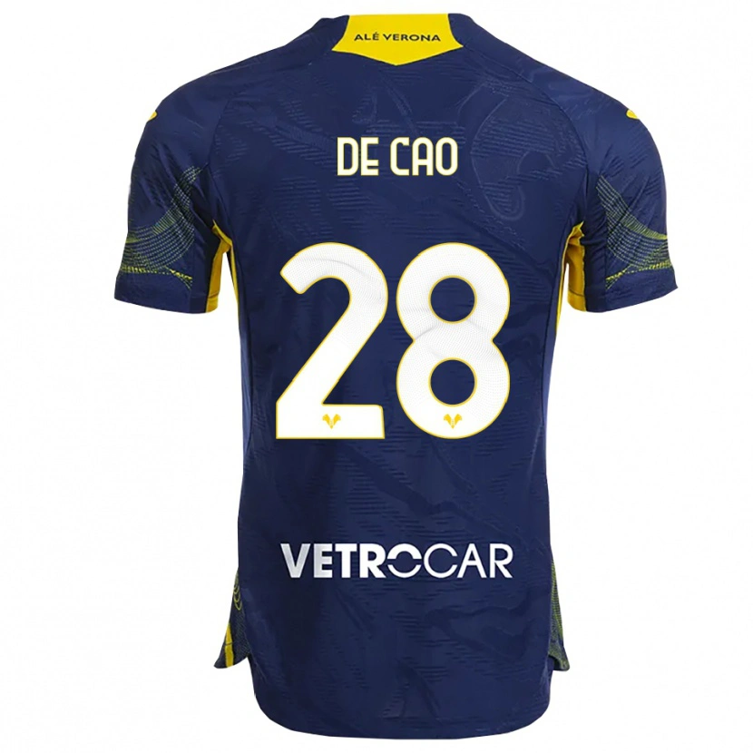 Danxen Men Elena De Cao #28 Navy Yellow Home Jersey 2025/26 T-Shirt