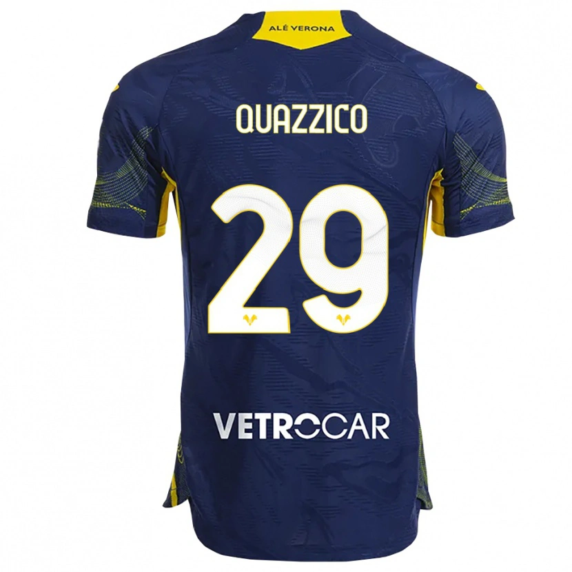 Danxen Men Francesca Quazzico #29 Navy Yellow Home Jersey 2025/26 T-Shirt