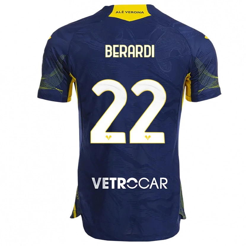 Danxen Men Alessandro Berardi #22 Navy Yellow Home Jersey 2025/26 T-Shirt