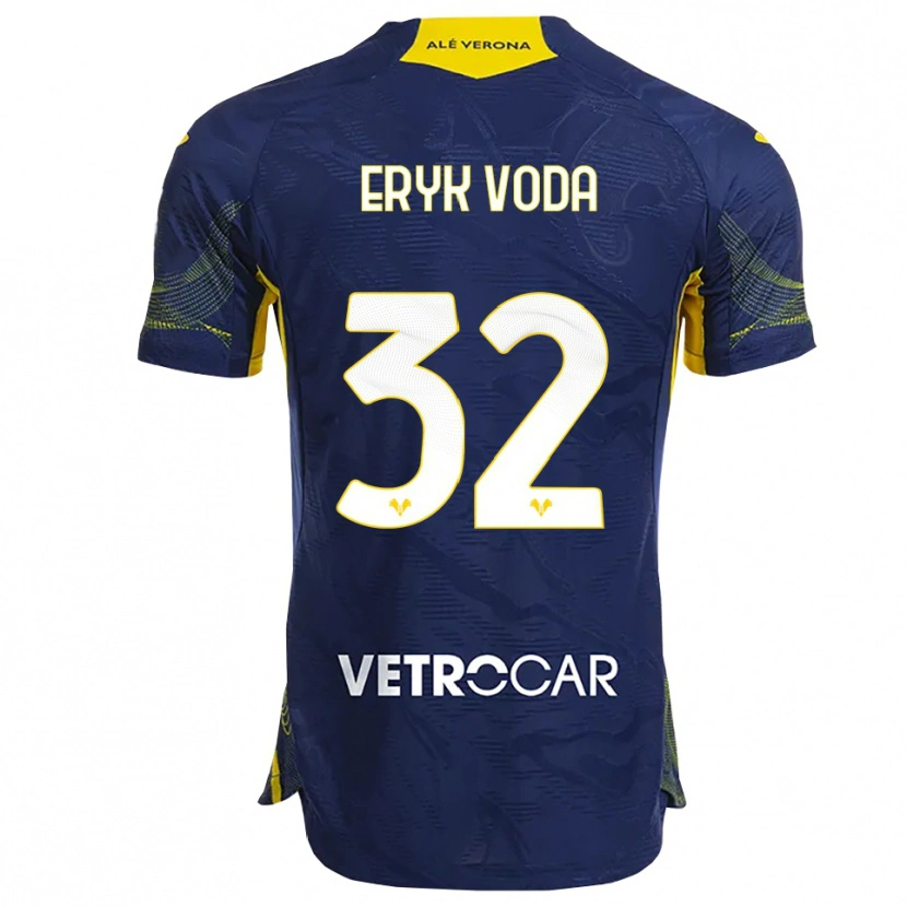 Danxen Men Eryk Vodă #32 Navy Yellow Home Jersey 2025/26 T-Shirt
