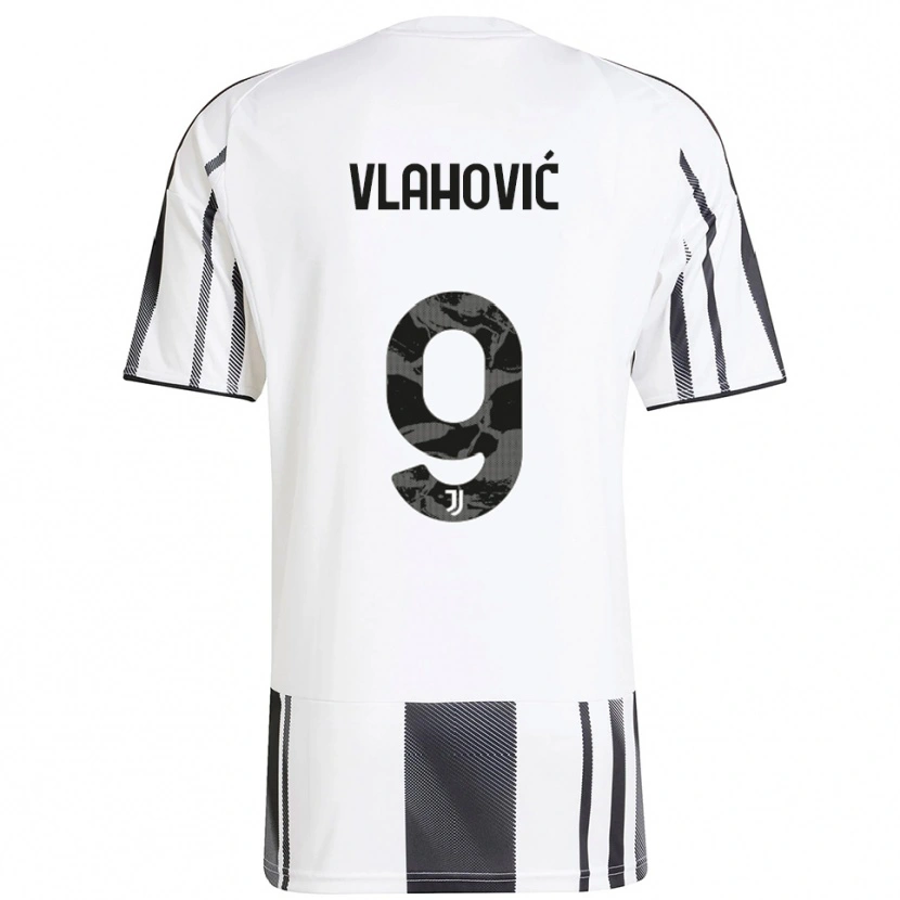 Danxen Men Dušan Vlahović #9 White Black Home Jersey 2025/26 T-Shirt
