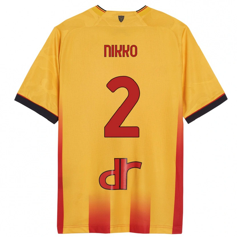 Danxen Men Jimi Nikko #2 Yellow Orange Home Jersey 2025/26 T-Shirt