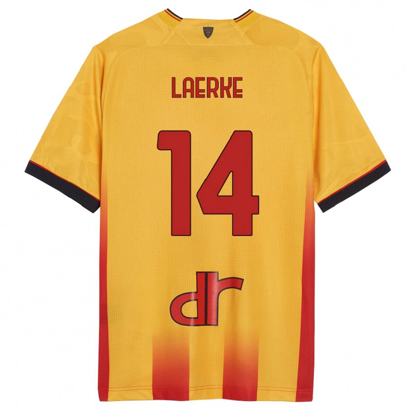 Danxen Men Hjalte Laerke #14 Yellow Orange Home Jersey 2025/26 T-Shirt