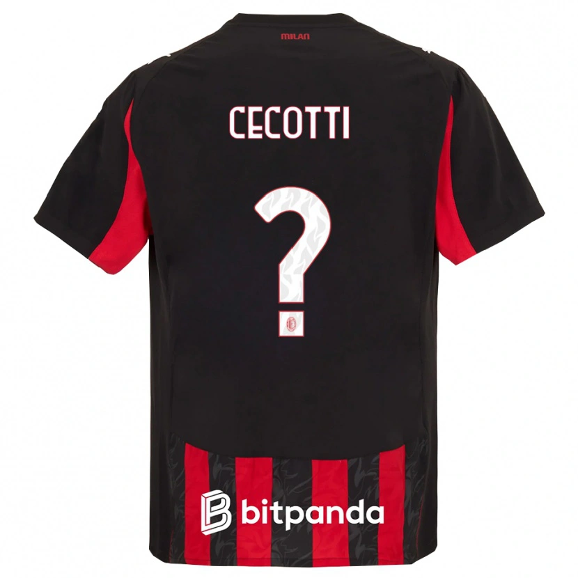 Danxen Men Tommaso Cecotti #0 Red Black Home Jersey 2025/26 T-Shirt