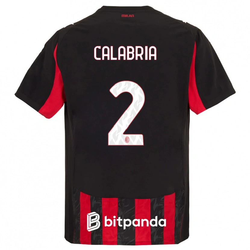 Danxen Men Davide Calabria #2 Red Black Home Jersey 2025/26 T-Shirt