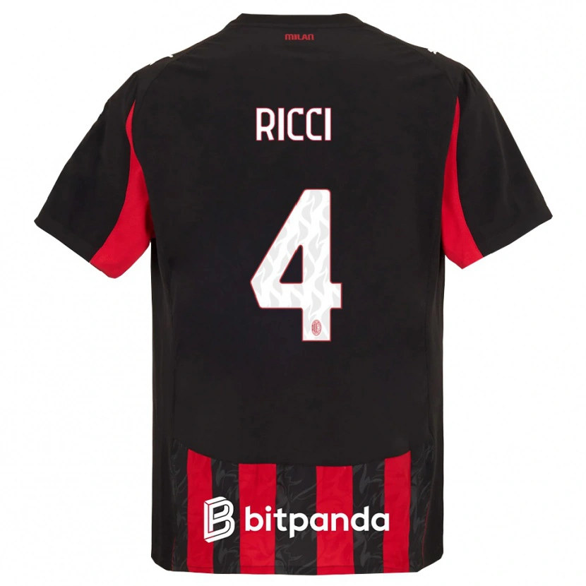 Danxen Men Samuele Ricci #4 Red Black Home Jersey 2025/26 T-Shirt