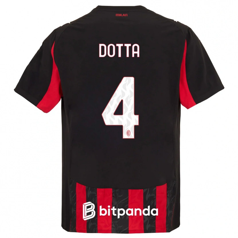 Danxen Men Cristiano Dotta #4 Red Black Home Jersey 2025/26 T-Shirt