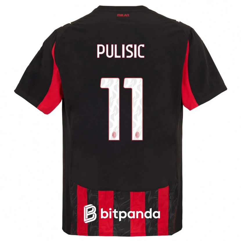 Danxen Men Christian Pulisic #11 Red Black Home Jersey 2025/26 T-Shirt