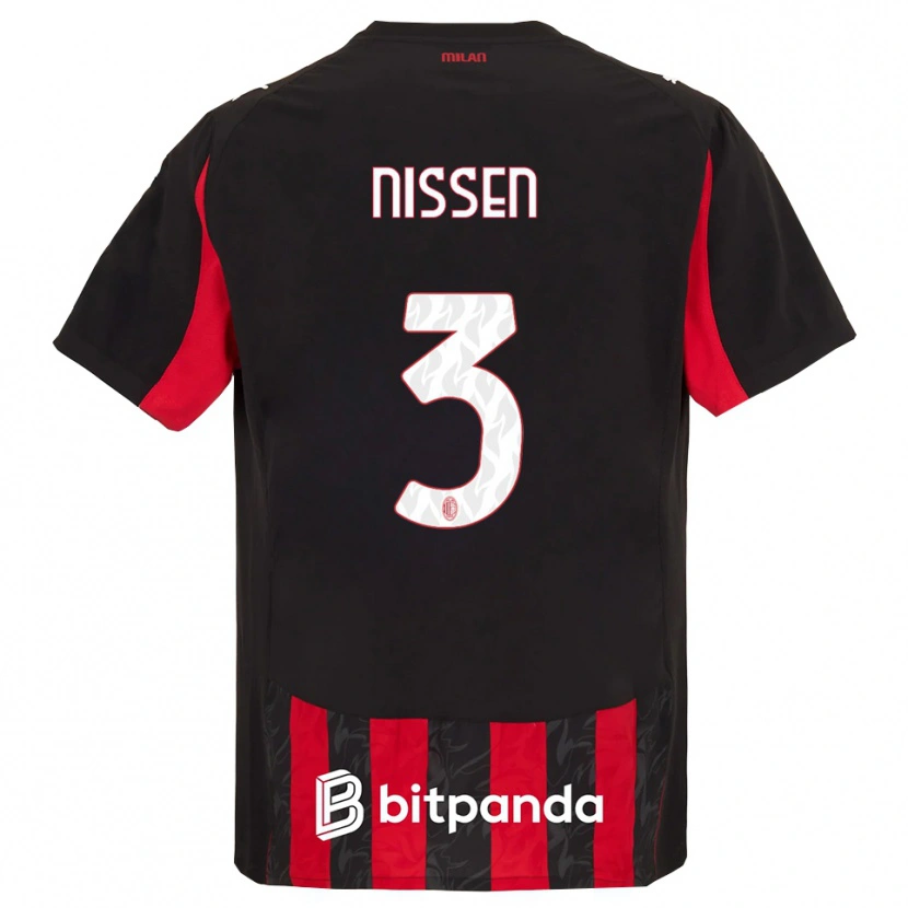 Danxen Men Fredrik Nissen #3 Red Black Home Jersey 2025/26 T-Shirt