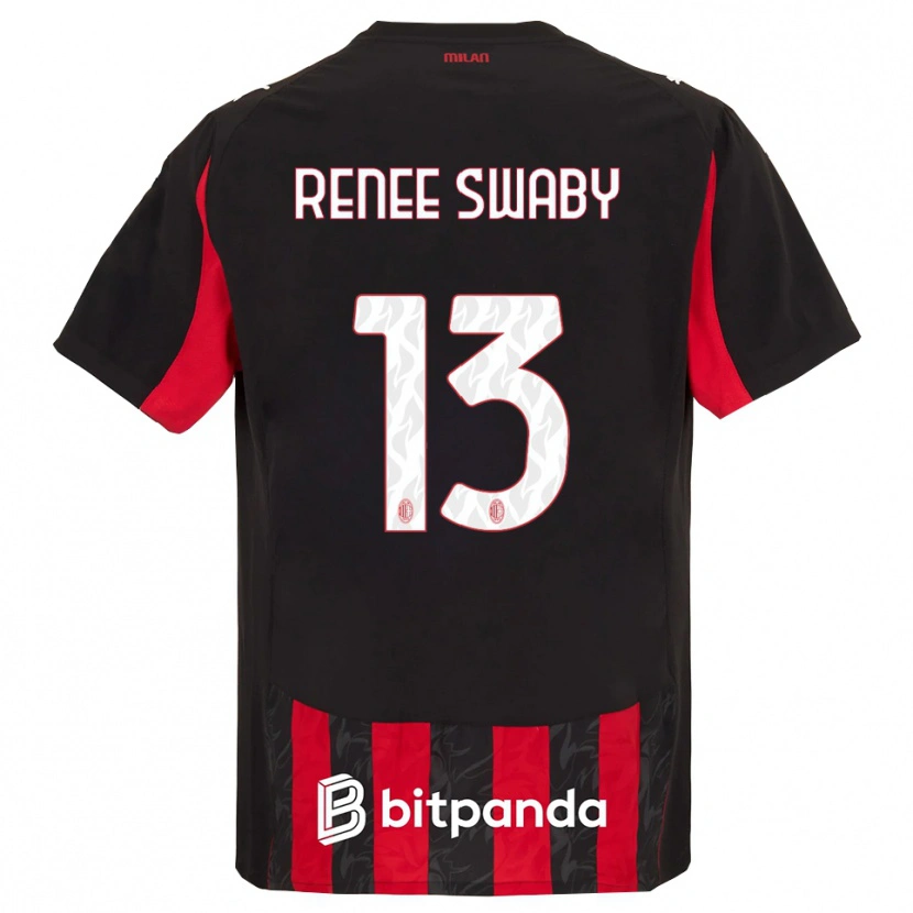 Danxen Men Allyson Renee Swaby #13 Red Black Home Jersey 2025/26 T-Shirt