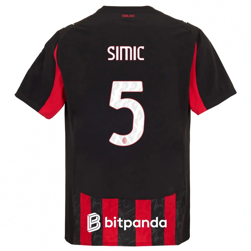 Danxen Men Jan-Carlo Simic #5 Red Black Home Jersey 2025/26 T-Shirt