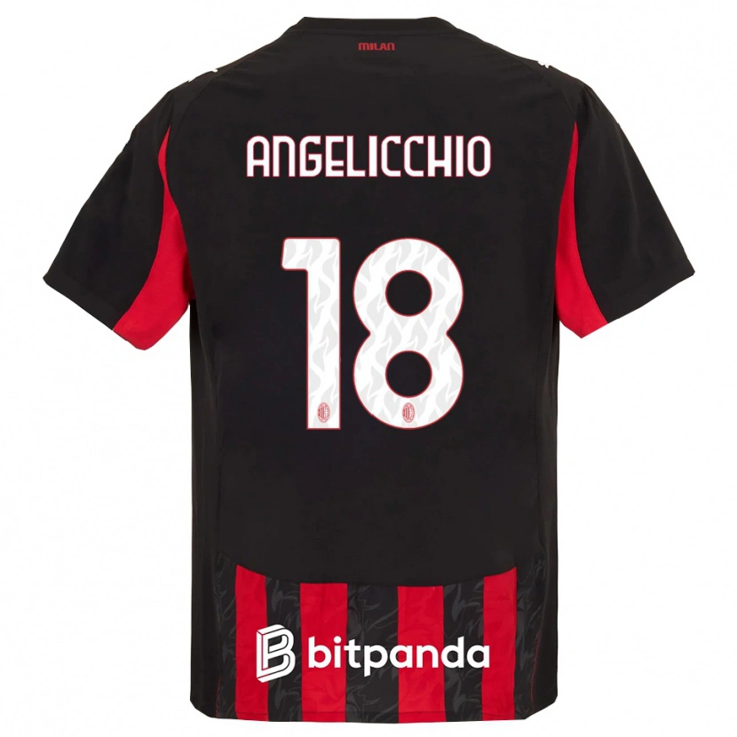 Danxen Men Mattia Angelicchio #18 Red Black Home Jersey 2025/26 T-Shirt