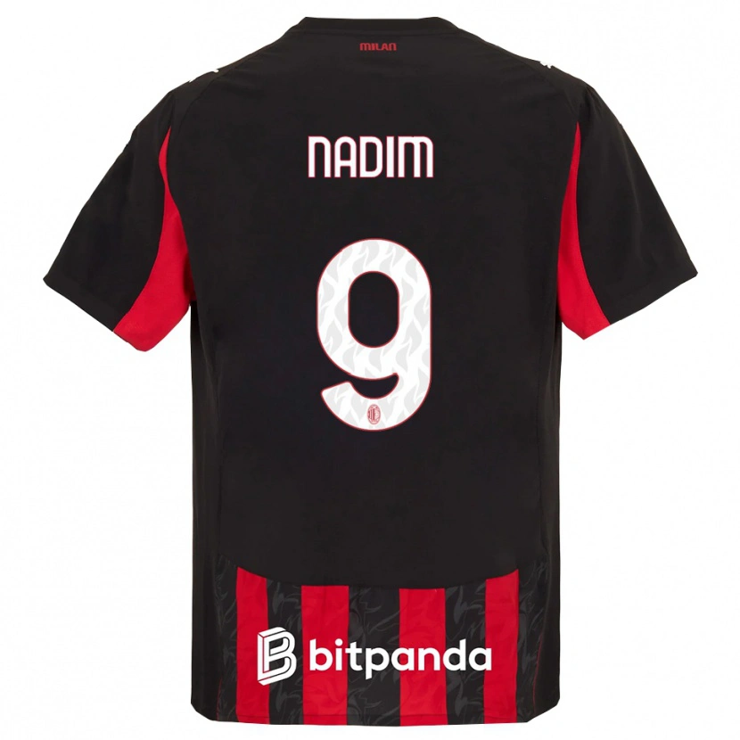 Danxen Men Nadia Nadim #9 Red Black Home Jersey 2025/26 T-Shirt