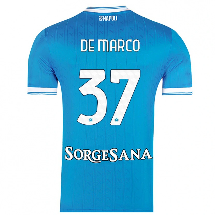 Danxen Men Francesco De Marco #37 Sky Blue White Home Jersey 2025/26 T-Shirt
