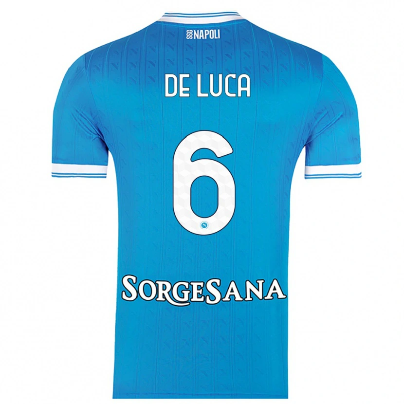 Danxen Men Alfonso De Luca #6 Sky Blue White Home Jersey 2025/26 T-Shirt