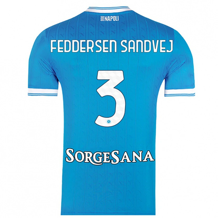 Danxen Men Cecilie Feddersen Sandvej #3 Sky Blue White Home Jersey 2025/26 T-Shirt