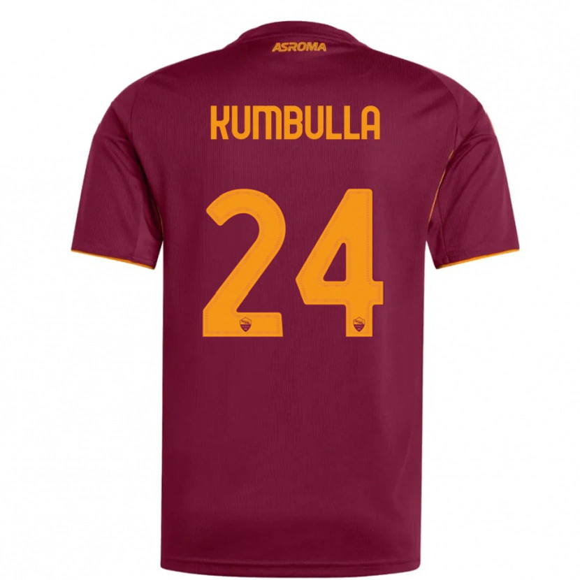 Danxen Men Marash Kumbulla #24 Burgundy Orange Home Jersey 2025/26 T-Shirt