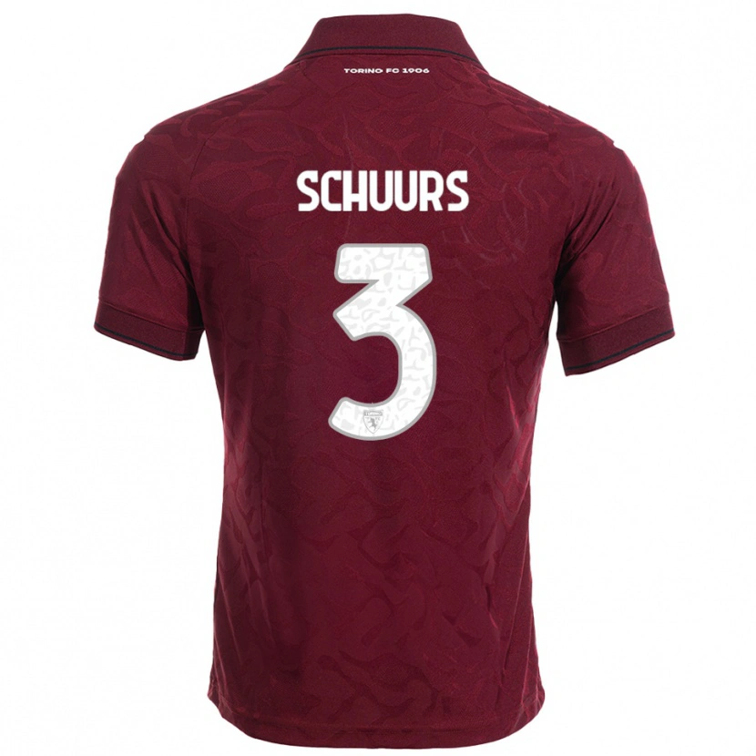 Danxen Men Perr Schuurs #3 Burgundy White Home Jersey 2025/26 T-Shirt