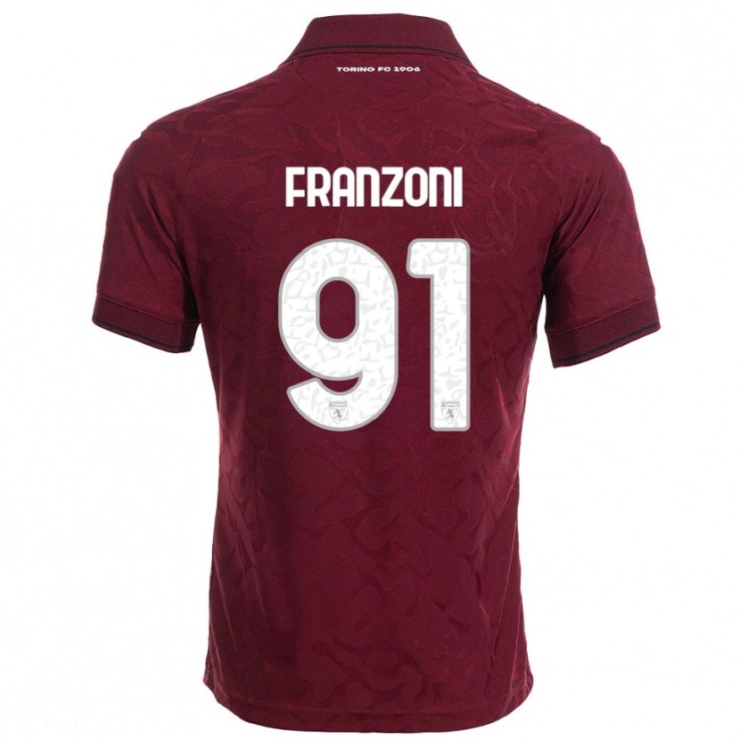 Danxen Men Nicolò Franzoni #91 Burgundy White Home Jersey 2025/26 T-Shirt