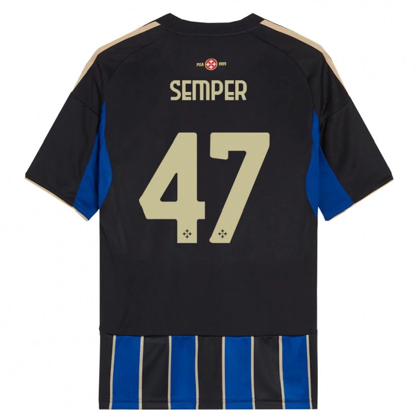 Danxen Men Adrian Semper #47 Black Blue Home Jersey 2025/26 T-Shirt