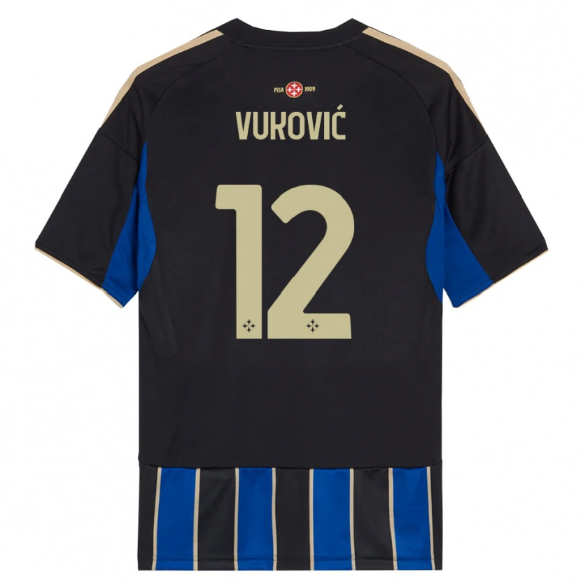 Danxen Men Ante Vukovic #12 Black Blue Home Jersey 2025/26 T-Shirt