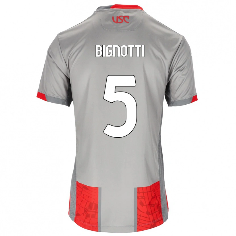 Danxen Men Francesco Bignotti #5 Red Gray Home Jersey 2025/26 T-Shirt