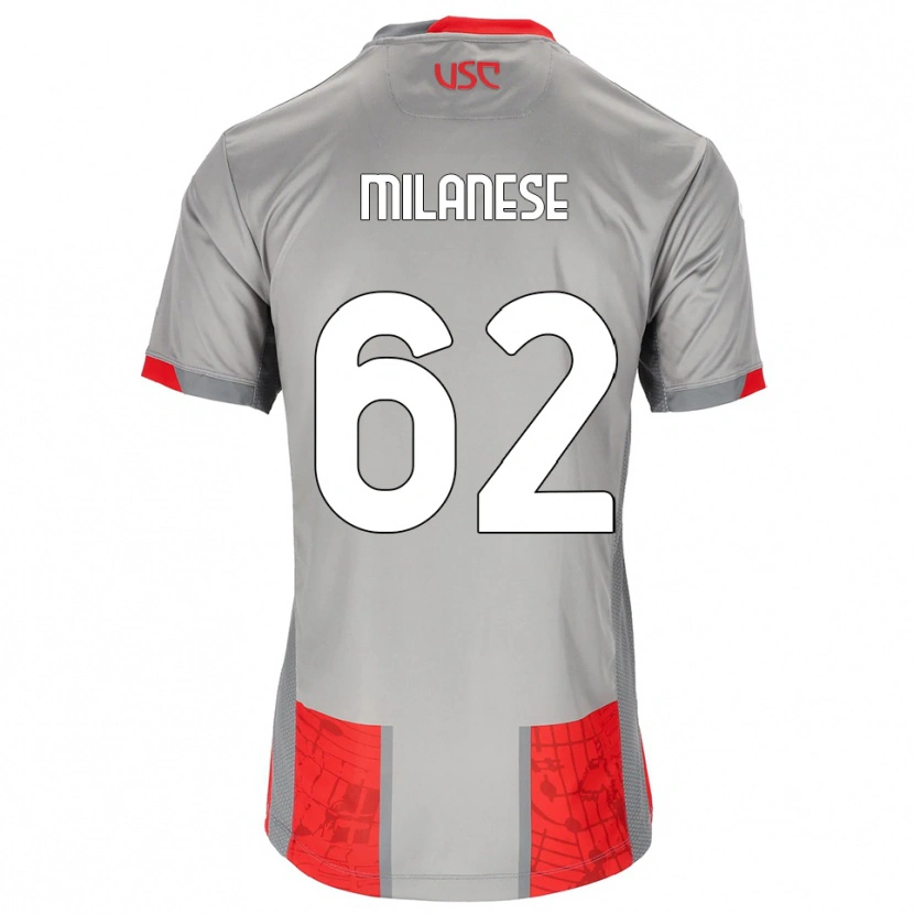 Danxen Men Tommaso Milanese #62 Red Gray Home Jersey 2025/26 T-Shirt