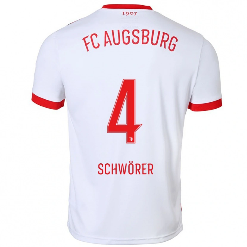 Danxen Men Julia Schwörer #4 White Red Home Jersey 2025/26 T-Shirt